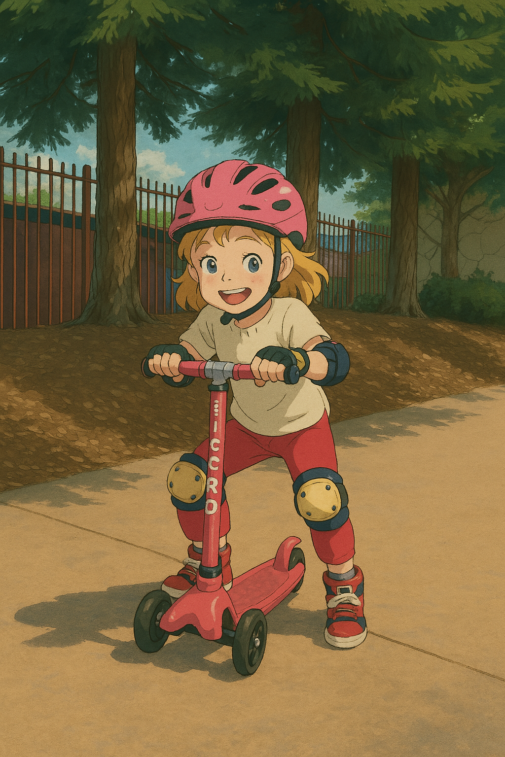 Parker on her scooter